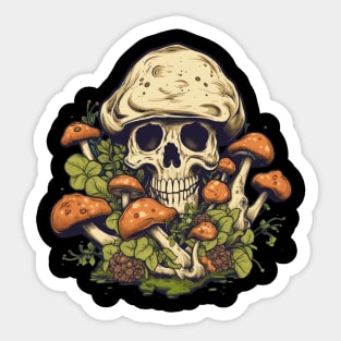 Psychedelic Shroom Skull Sticker